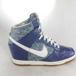 Nike Women’s High-Top Sneakers in Blue and White